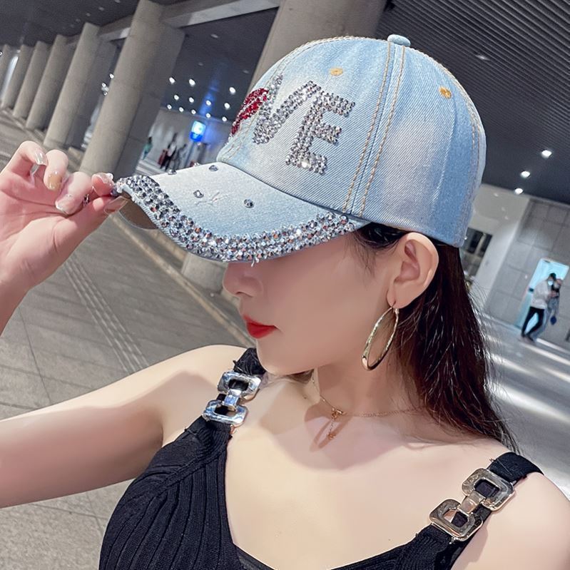 Wholesale Denim Rhinestone Baseball Caps